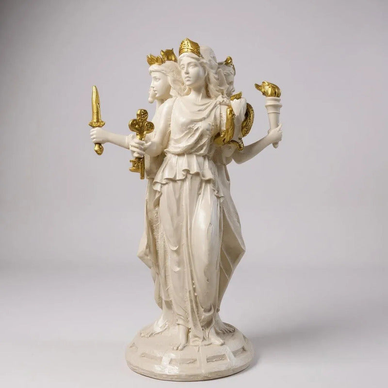 Estatua Hecate Triple Diosa Resina 21cm