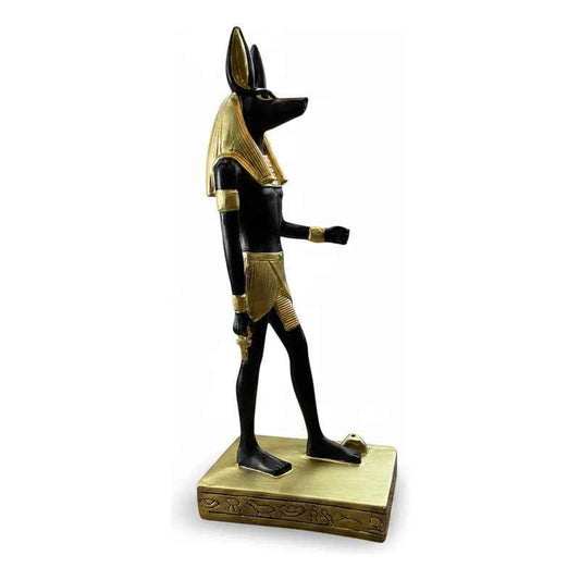 Figura Decorativa Dios Egipcio Anubis Resina 22 Cm Negro