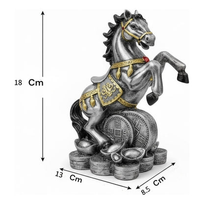 Caballo Año Chino Estatua De Resina 18x13x8.5 Cm