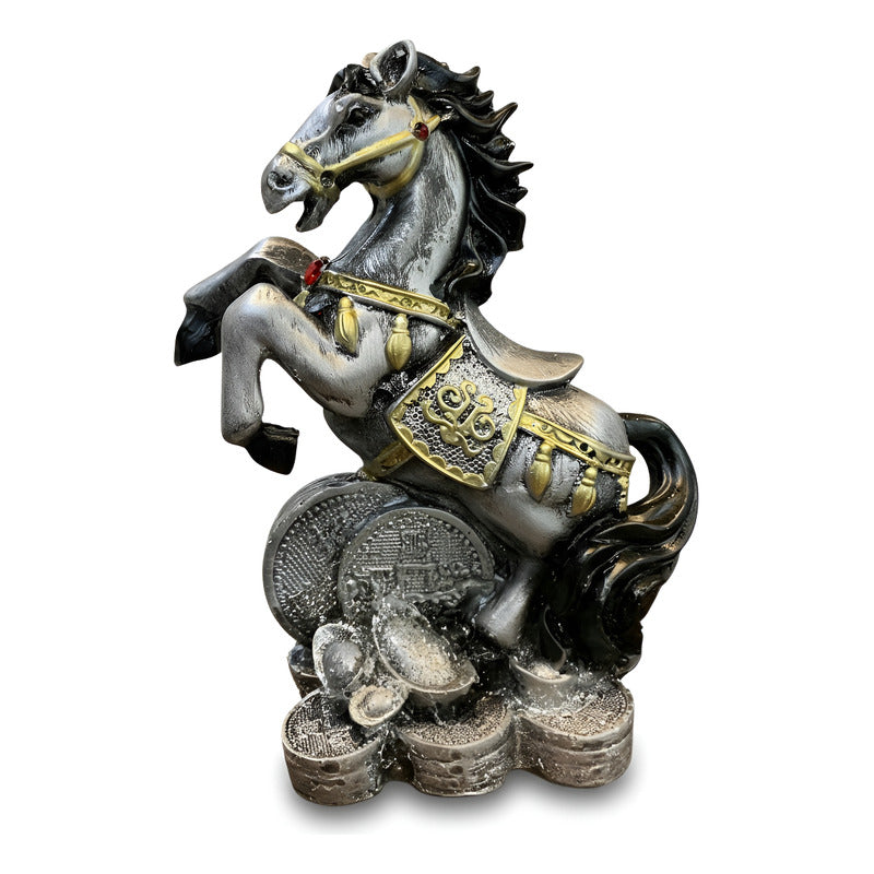 Caballo Año Chino Estatua De Resina 18x13x8.5 Cm