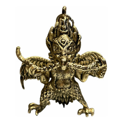 Garuda Amuleto En Metal Con Baño Dorado 18x35x40mm