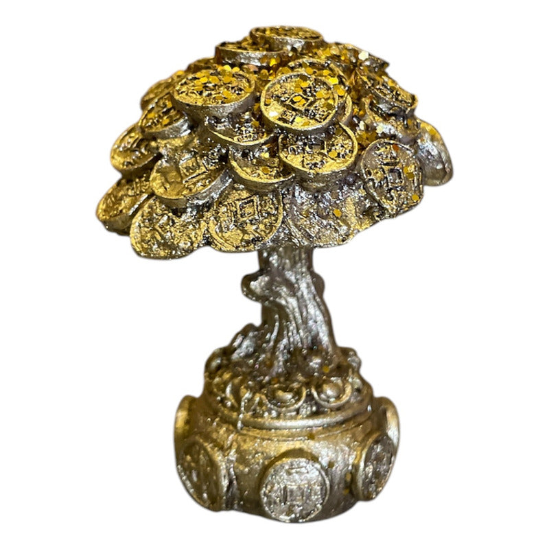 Árbol De Monedas 7cm Figura De Resina Para La Abundancia