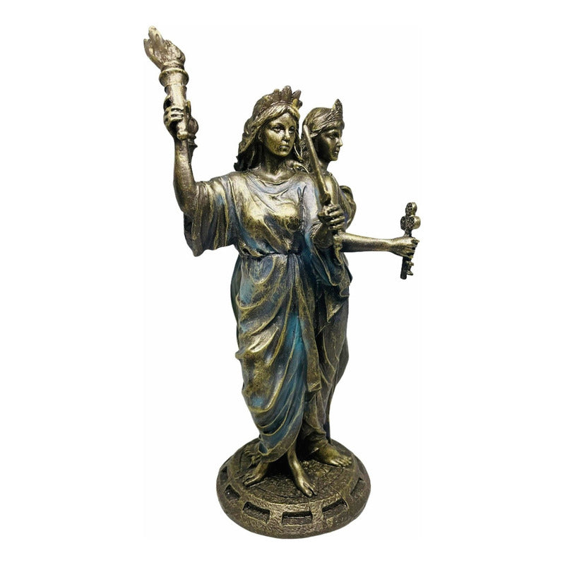 Estatua Hecate Triple Diosa Resina 21cm