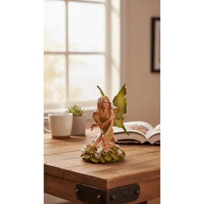 Figura Decorativa Hada Mágica Con Palomas De Resina 12 Cm Verde Oscuro by HEREJE