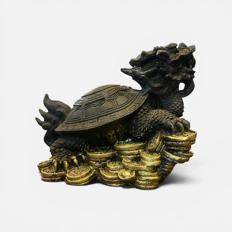 Figura Tortuga Dragón Feng Shui Abundancia 13cm Negro by HEREJE