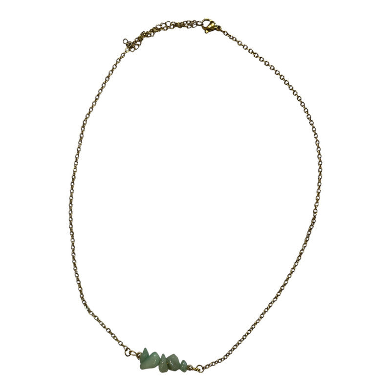 Collar Aquíje Pedra Cuarzo Dorado 45 Cm