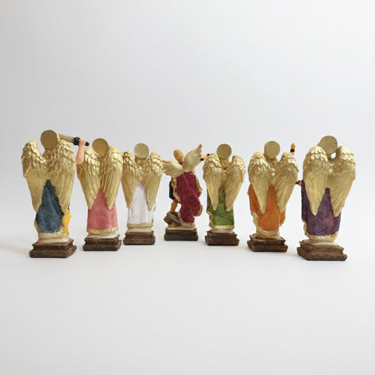 Juego 7 Arcangeles Figura Resina San Miguel, Jofiel, Chamue