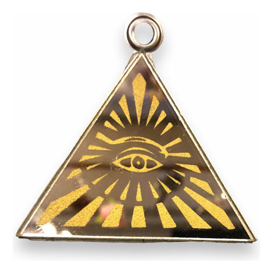 Espejo Triangular Ojo Visor De Cristal Grabado 9x9
