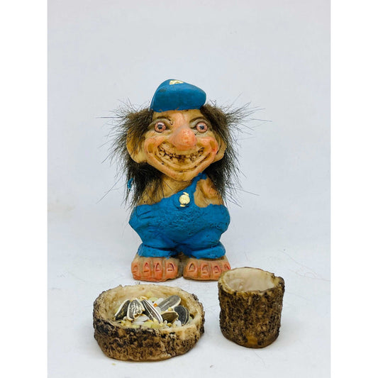 Troll Policia +comedero 11 Cm Figura En Resina Nacional.