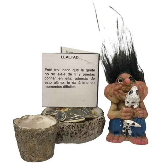 Troll Mini + Comedero + Semillas + Tarjeta Varios Modelos Lealtad 5.5cm