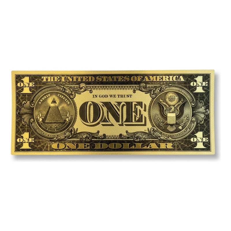 Billete Dorado Diferentes Denominaciones Plastificados 1 Dolar Piramide