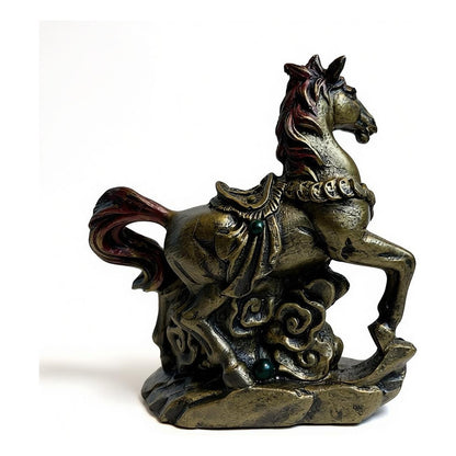 Caballo Del Año Chino 12.5x11x4cm Dorado