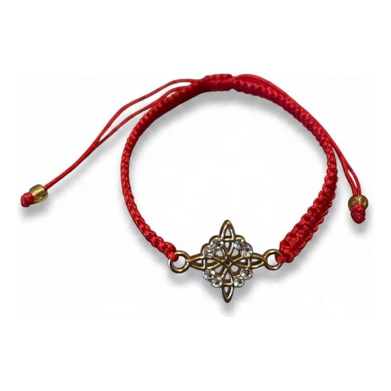 Pulseras De Hilo Tejido Artesanal. Nudo Hilo Rojo 18 Cm by HEREJE