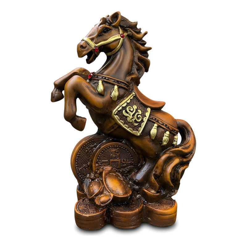 Caballo Año Chino Estatua De Resina 18x13x8.5 Cm