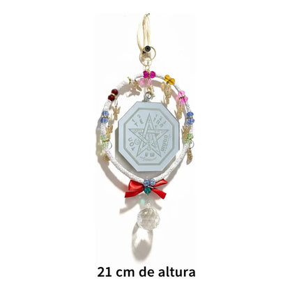 Adorno De Pared Con Espejo Tetragramaton, Angeles Y Esfera Esfera Tetragrámaton
