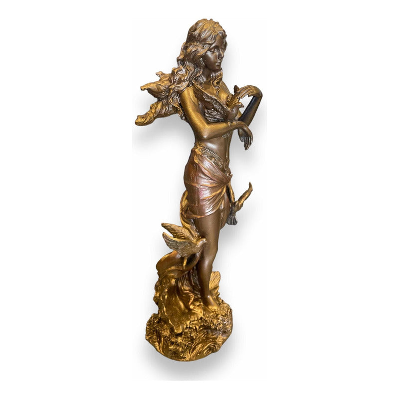 Afrodita, Venus Diosa Figura De Resina Tipo Bronce 26.5x9.5 Bronce