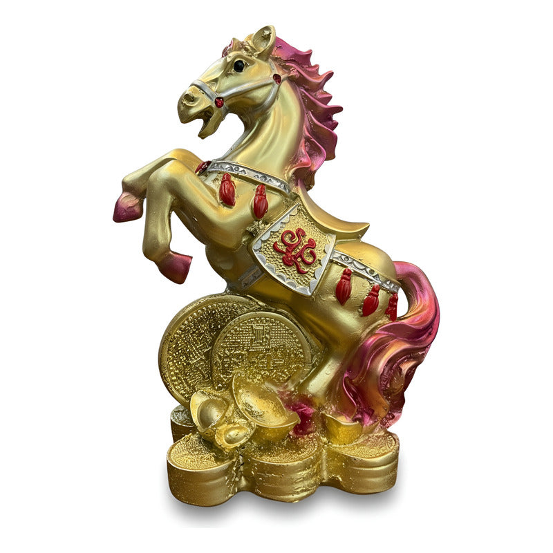 Caballo Año Chino Estatua De Resina 18x13x8.5 Cm