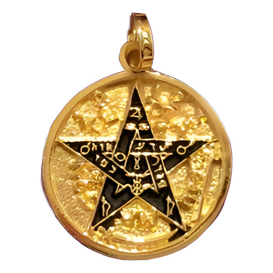 Tetragramaton Pentagrama Chapa De Oro Ritualizado Serenado