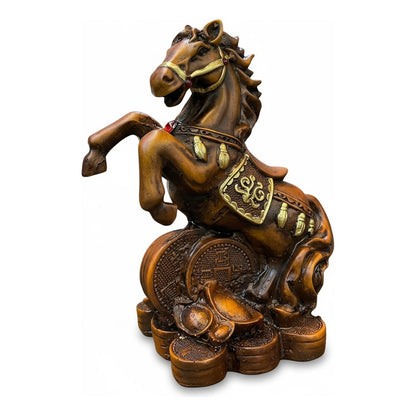 Caballo Año Chino Estatua De Resina 18x13x8.5 Cm