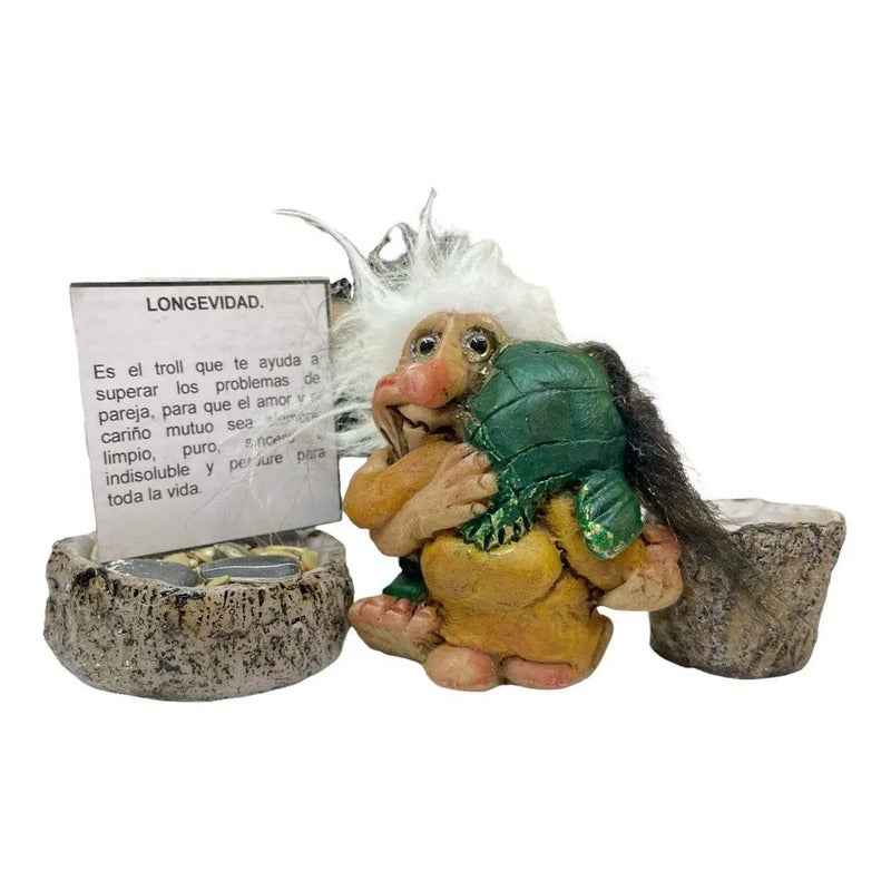 Troll Mini + Comedero + Semillas + Tarjeta Varios Modelos Longevidad 6cm