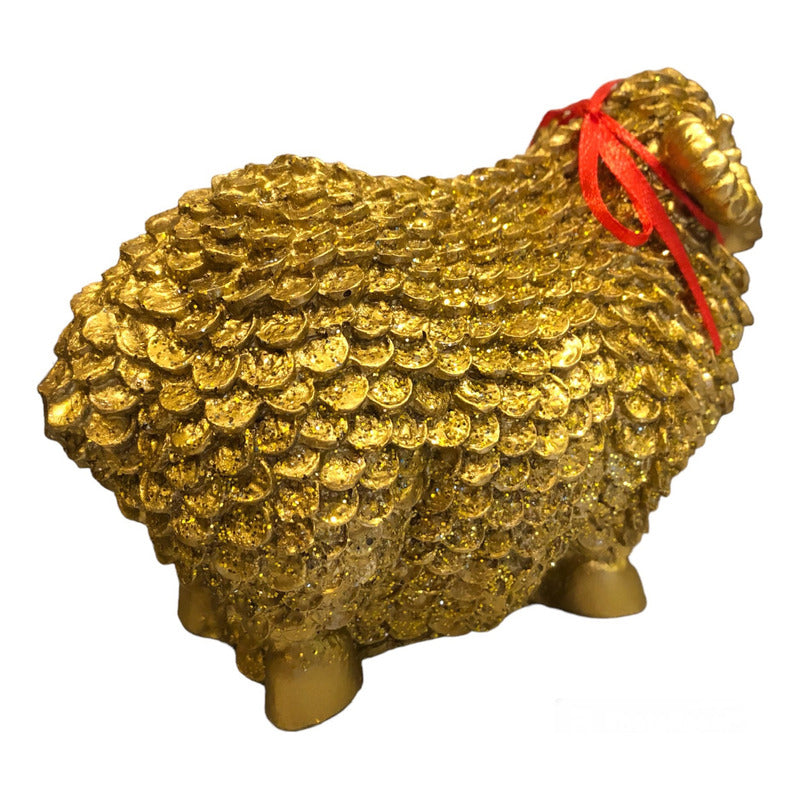 Borrego Abundancia Cimarrón Dorado 10.5 Cm Resina