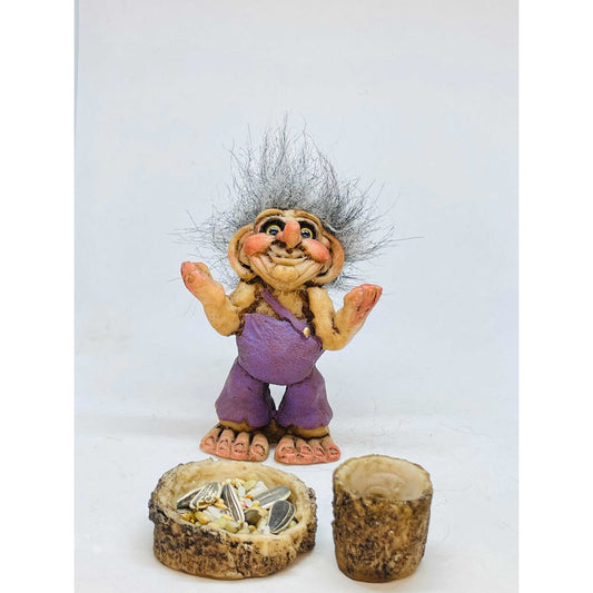 Troll Levanta Negocios + Comedero 9 Cm Figura En Resina.