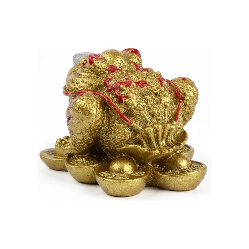 Rana De La Fortuna Dorada Feng Shui 5 Cm Para Abundancia Dorado by HEREJE