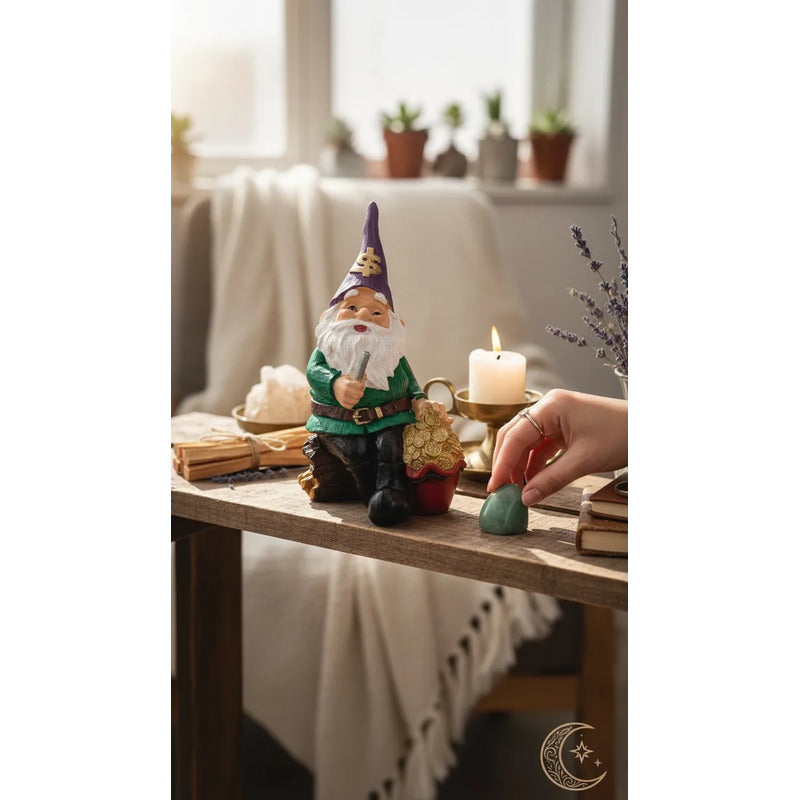 Gnomo De La Abundancia Y El Dinero Figura Decorativa 26 Cm A Verde by HEREJE