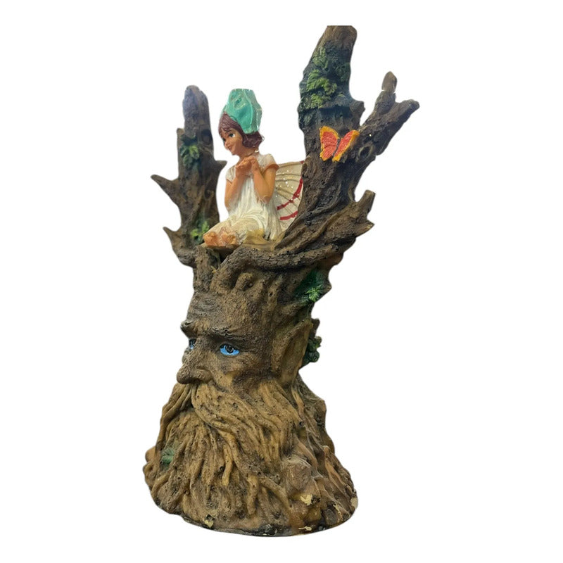 Porta Inciensos En Forma De Arbol Artesanales Arbol Con Hada 18 Cm Árbol Con Hada by HEREJE