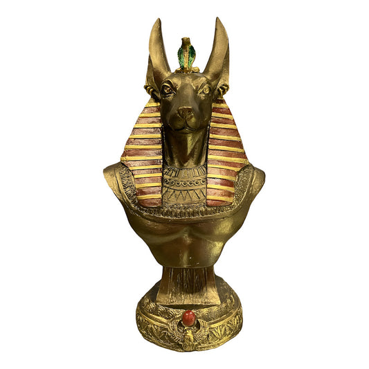 Anubis Egipcio Figura De Resina 23cm Tipo Bronce