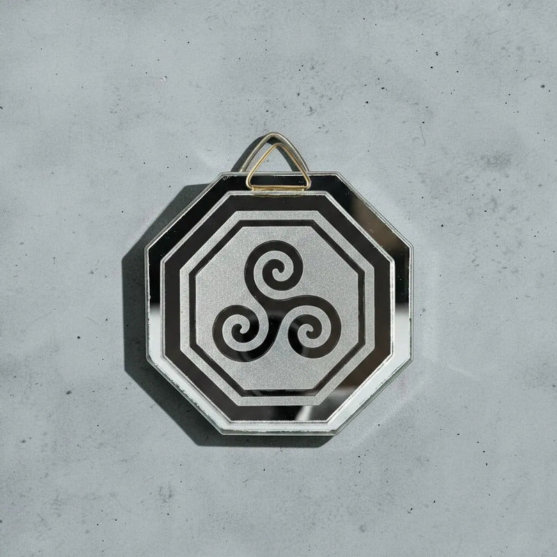 Espejo Octagonal, Grabado Con Símbolos Esotéricos De 5 Cm Trisquel by HEREJE