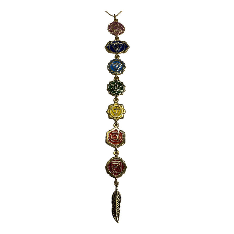 7 Chakras Dije De Chapa De Oro + Cadena Hecho En Mexico