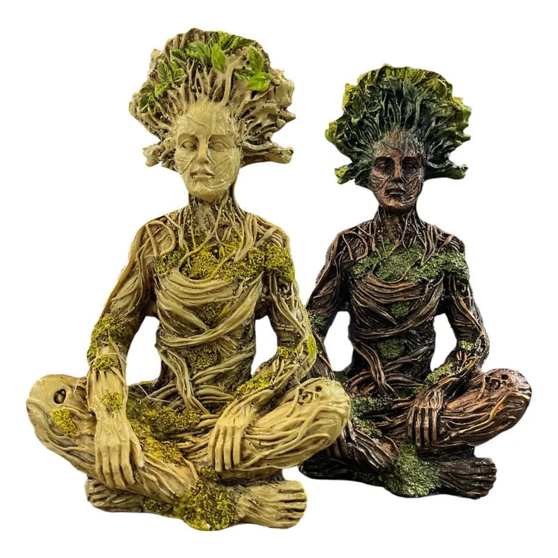 Figura Decorativa Dios De La Naturaleza Meditación Cobre by HEREJE