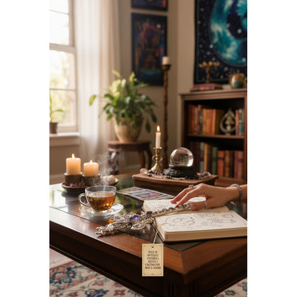 Vara De Poder Arcangeles Con Cuarzo Niquelado 33cm Estimado Agata Morada