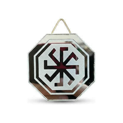 Espejo Octagonal, Grabado Con Símbolos Esotéricos De 5 Cm Poder Energia Y Movimiento by HEREJE