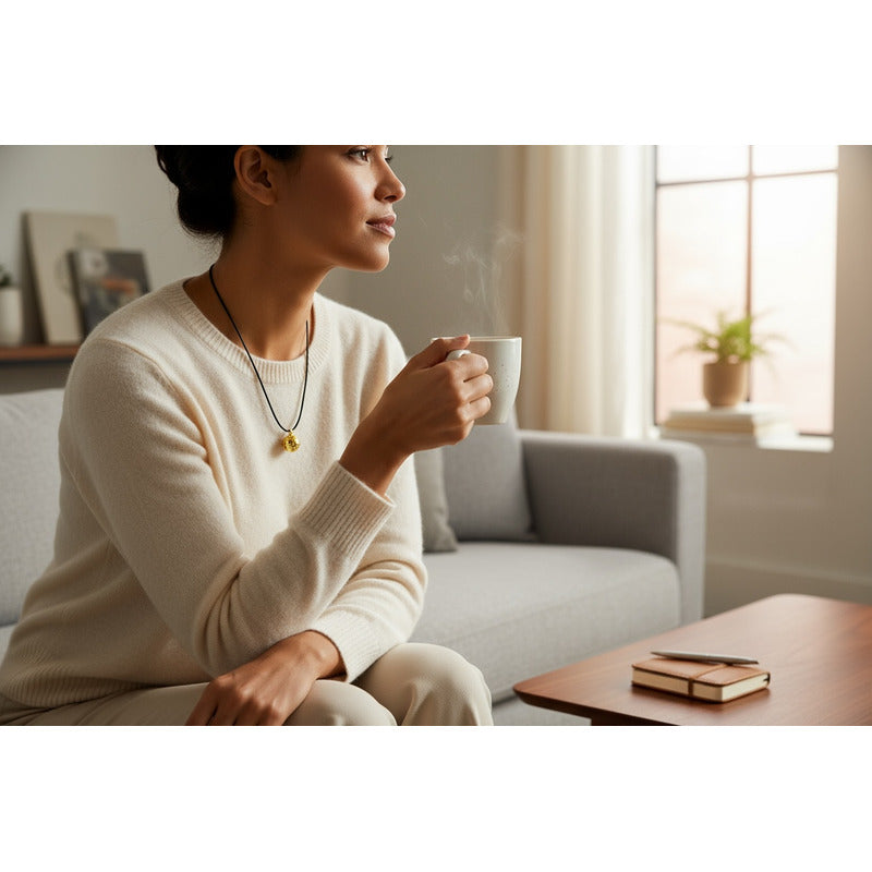 Llamador De Angeles Sencillo En Metal Dorado Dorado