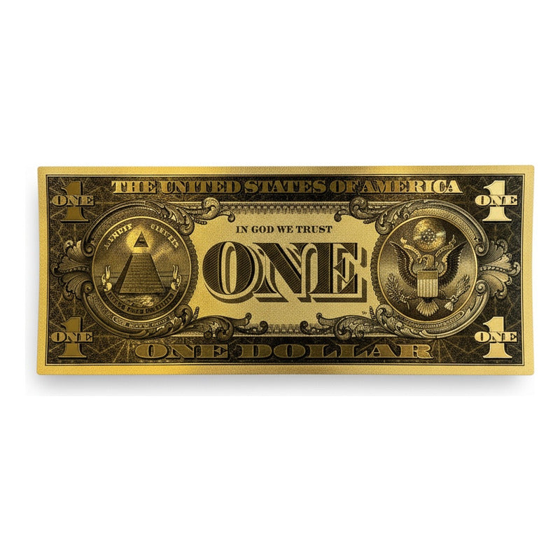 Billete Dorado Diferentes Denominaciones Plastificados 1 Dolar Piramide