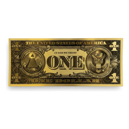 Billete Dorado Diferentes Denominaciones Plastificados 1 Dolar Piramide