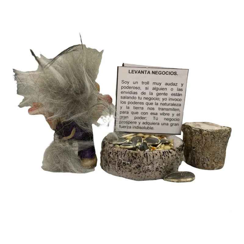 Troll Mini + Comedero + Semillas + Tarjeta Varios Modelos Levanta Negocio 6cm