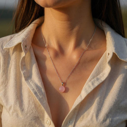 Cuarzo En Esfera Dije Con Cadena