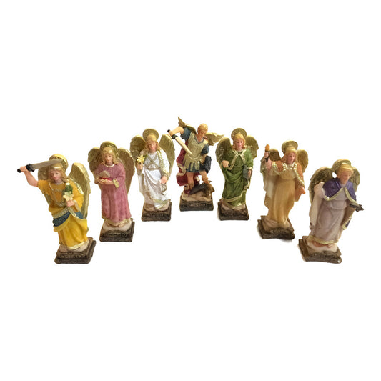 Juego 7 Arcangeles Figura Resina San Miguel, Jofiel, Chamue