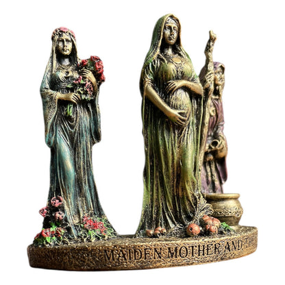 Escultura Triple Diosa 11cm Resina Artículos Esotéricos Lety