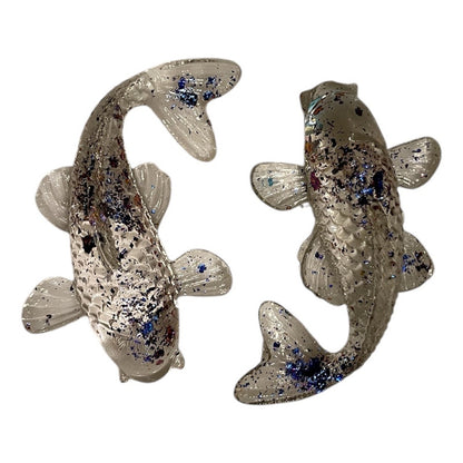 Carpa, Ajowana, Pez De Abundancia Escultura Resina Cristal