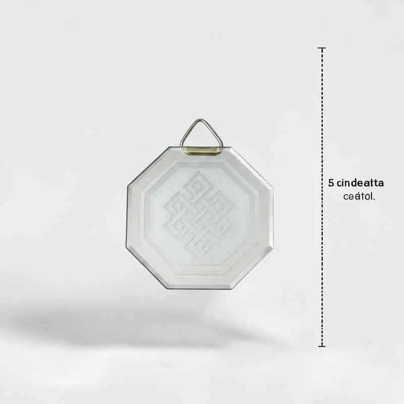 Espejo Octagonal, Grabado Con Símbolos Esotéricos De 5 Cm Nudo Sin Fin