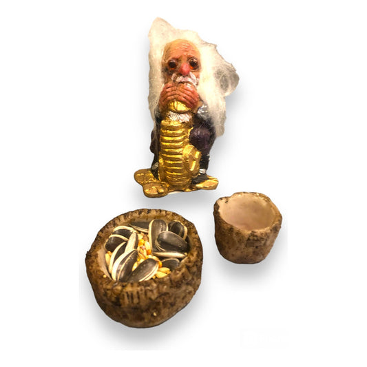 Troll Guardián De La Riqueza + Comedero  9 Cm Figura Resina