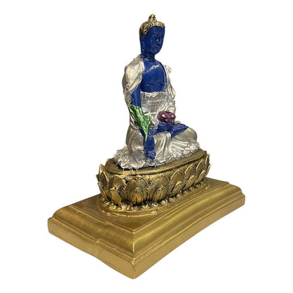Buda De La Salud Y Meditación 15 Cm Escultura De Resina