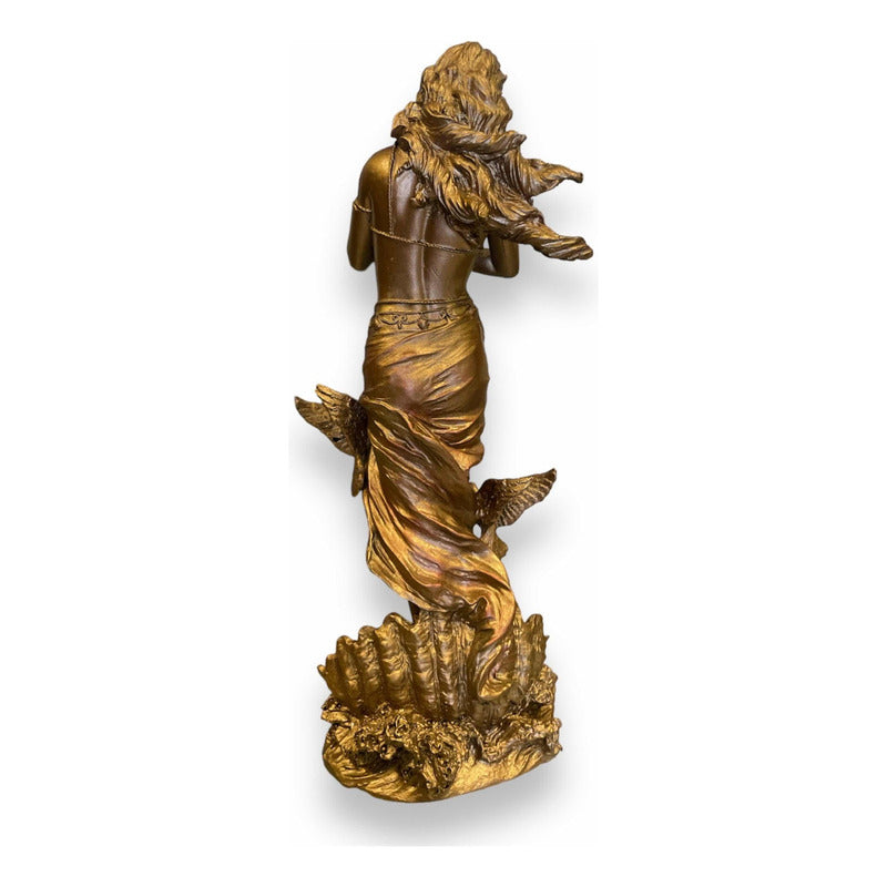 Afrodita, Venus Diosa Figura De Resina Tipo Bronce 26.5x9.5 Bronce