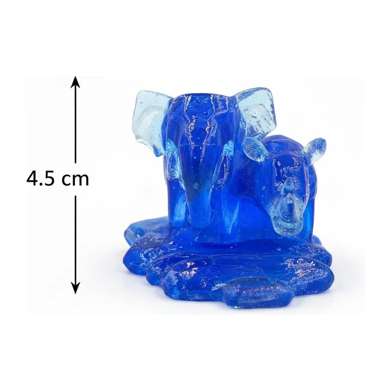 Elefante Y Rinoceronte Azul Figura De Resina 4.5 Cm De Alto Azul by HEREJE