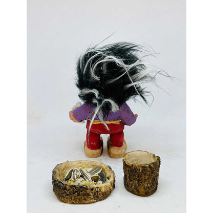 Troll Buena Vibra + Comedero 9cm Figura De Resina Nacional.