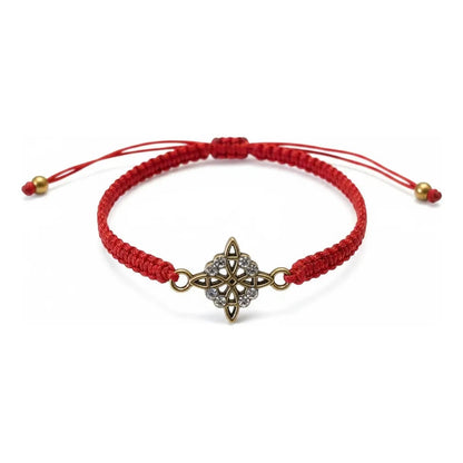 Pulseras De Hilo Tejido Artesanal. Nudo Hilo Rojo 18 Cm by HEREJE